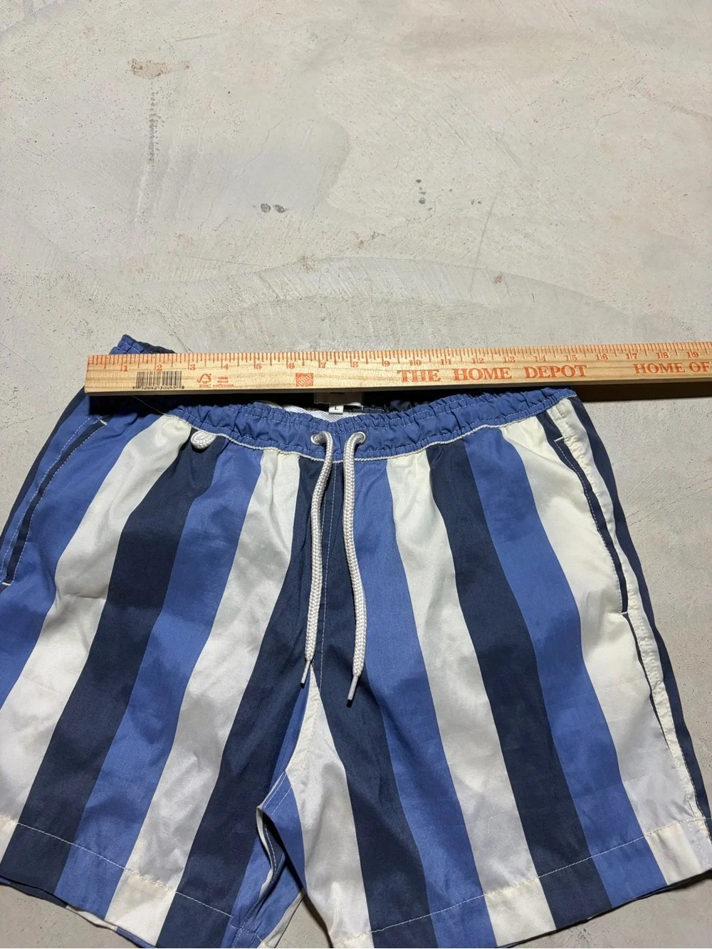 Octobre editions Striped Rob Swim Shorts blue ecru navy large